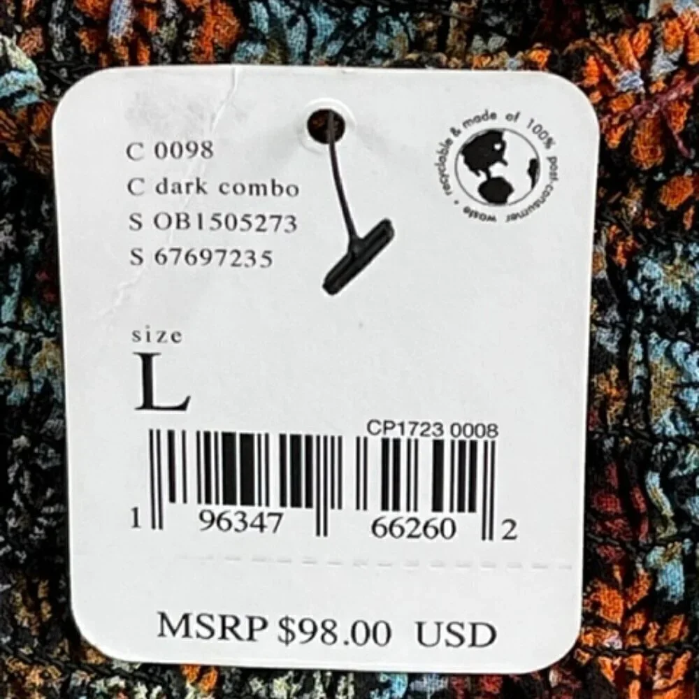 Free People Square Neck Smocked Puff Sleeve Floral Crop Top In Dark Combo Lr NWT